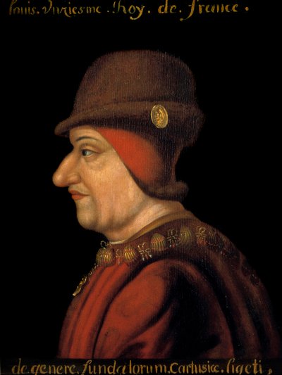 法国国王路易十一（1423-1483）的画像。17世纪的法国学校。 作者 法语学校