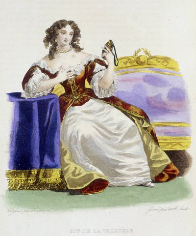 Louise Françoise de la Valliére (1644 - 1710) 的肖像。 作者 法语学校