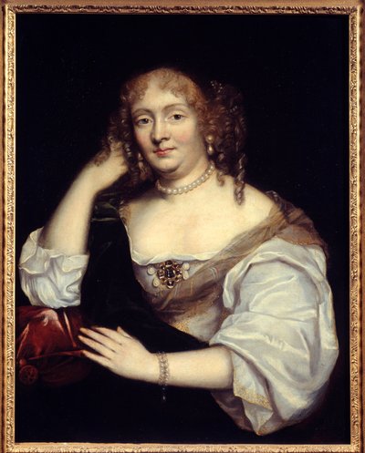 Marie de Rabutin-Chantal (Rabutin Chantal) 的肖像，塞维尼侯爵夫人，被称为塞维尼夫人 (1626-1696)，法国画派的女作家。 17世纪太阳。 0,81 x 0,65 米 作者 法语学校