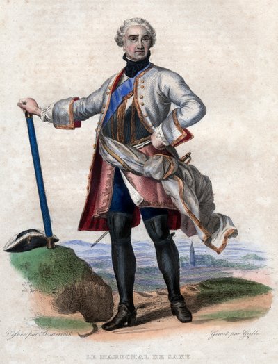 Maurice de Saxe（1696-1750），法国军队的德国军队和法国元帅的肖像。 作者 法语学校