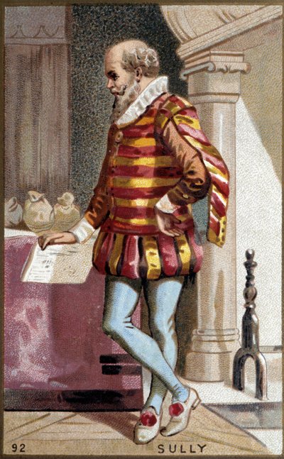 法国政治家马克西米利安-德-白图恩，罗斯尼男爵，苏利公爵（1560-1641）的画像。 作者 法语学校