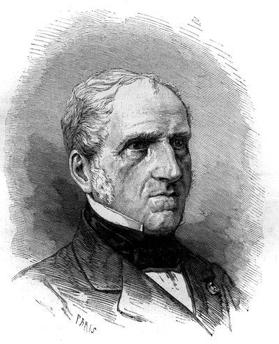 米歇尔-查尔斯（1793-1880）的画像，法国数学家。1881年1月1日《世界画报》第1240期上的版画。 作者 法语学校