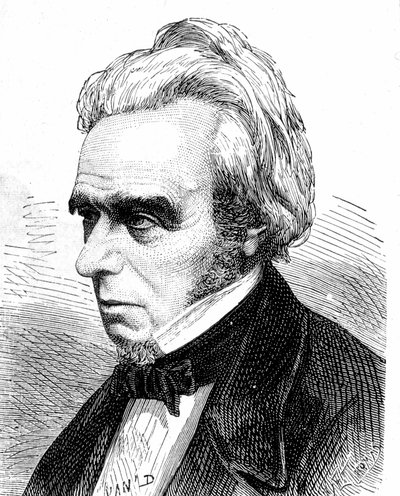 米歇尔-法拉第（1791 - 1867）的肖像，英国物理学家和化学家 - 在 "科学专辑；杰出的科学家；伟大的发现 "1896年。 作者 法语学校