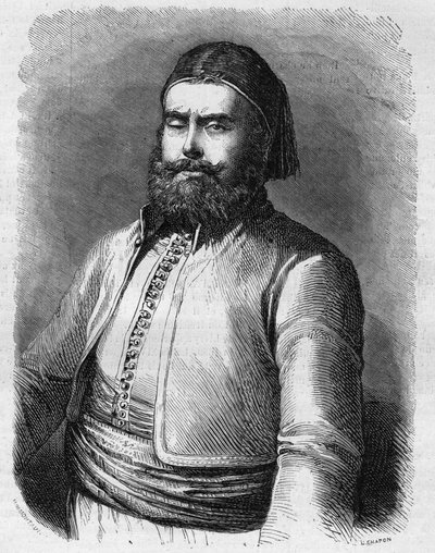 穆罕默德-赛义德（1822-1863）的肖像，奥斯曼帝国时期的埃及副国王（帕夏）。1月31日《世界画报》第303期上的版画。 作者 法语学校