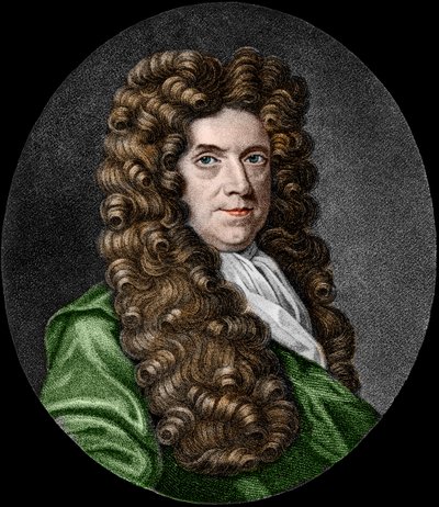 Neremiah Grew（1641-1721）的肖像。英国植物学家。 作者 法语学校