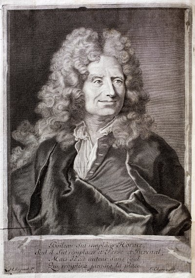 Portrait of Nicolas Boileau, also known as Boileau Despreaux (Boileau-Despreaux) (1636-1711) poet, writer. Engraving to illustrate the Works of M. Boileau Despreaux, with historical illuminations, Volume 1, edition Fabre et Barillot 作者 法语学校