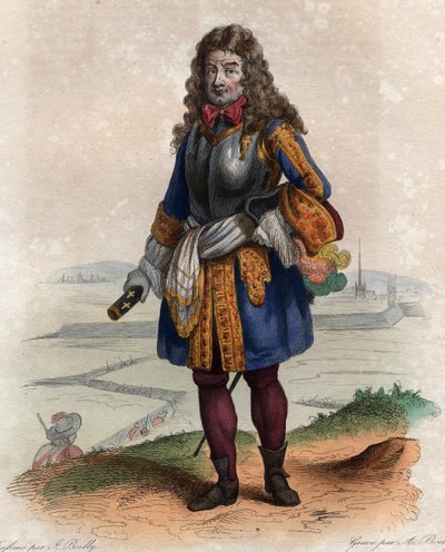 猎鹰的尼古拉斯Catinat（1637-1712），法国军事指挥官和法国元帅的肖像。 作者 法语学校