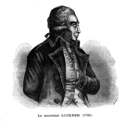 尼古拉-勒克纳（1722-1794）的肖像，德国血统的法国军人。雕刻在 "Les Illustrations De L