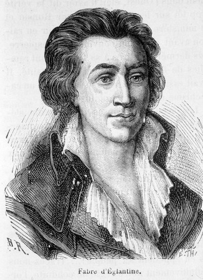 法国演员、剧作家和诗人菲利普-弗朗索瓦-纳扎尔-法布尔（Philippe Francois Nazaire Fabre）的肖像（1750-1794）--载于亨利-马丁的《法国历史》。 作者 法语学校