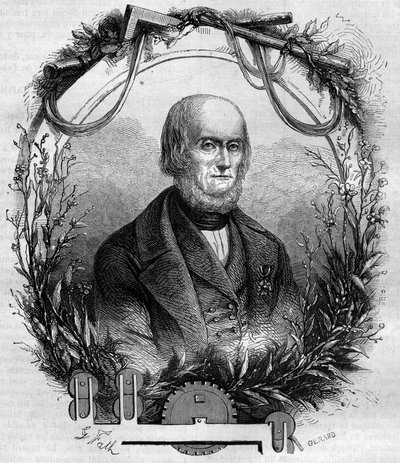 菲利普-德-吉拉德（1775-1845）的肖像，法国发明家和工业家，亚麻纺纱机的创造者。1866-1867年的版画。 作者 法语学校