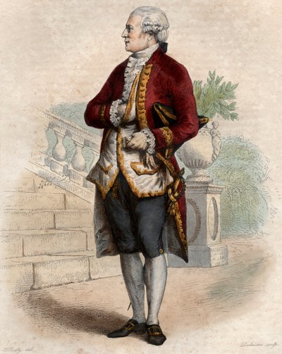 Pierre Augustin Caron de Beaumarchais（1732-1799）的肖像，法国制表师，发明家，音乐家，外交家和作家。 作者 法语学校