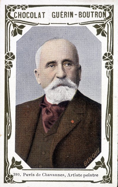 法国画家皮埃尔-普维斯-德-沙凡内肖像（1824-1898 年）。盖朗-布特龙巧克力的小插图 作者 法语学校