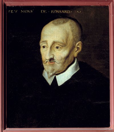 Pierre de Ronsard (1524-1585) 的肖像，法国诗人，18 世纪的匿名绘画。 布卢瓦博物馆。 作者 法语学校