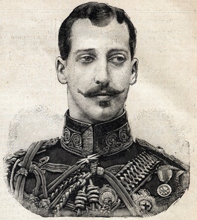 阿尔伯特-维克多王子（1864-1892）的肖像，克拉伦斯和阿冯代尔公爵，英国维多利亚女王的孙子，来自法国报纸《小巴黎人》。 作者 法语学校