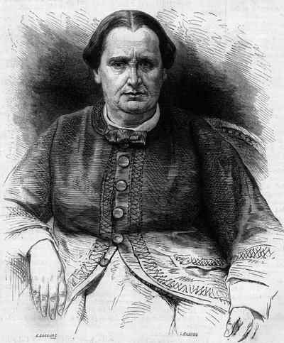 拿破仑一世的侄女艾莉莎-拿破仑-巴乔奇公主（1806-1869）的肖像。1869年2月13日《世界画报》第618期上的版画。 作者 法语学校