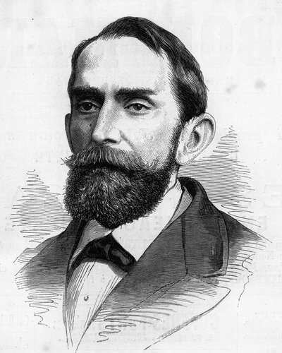 哥伦比亚总统拉斐尔-文斯洛-努涅斯-莫莱多（1825-1894）的肖像。6月5日《世界画报》第1210期上的版画。 作者 法语学校