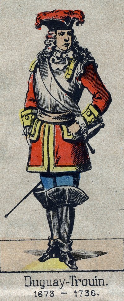 Rene Duguay Trouin（Duguay-Trouin）（Rene Trouin du Gue dit）（1673-1736）法国水手的肖像。19世纪末的埃皮纳尔的图像。 作者 法语学校