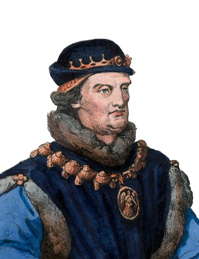 Anjou的Rene画象，亦称那不勒斯的King Rene I（1409-1480）。 作者 法语学校