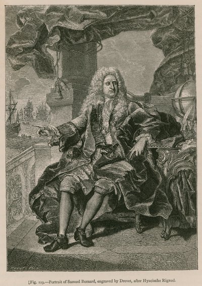 在Hyacinthe Rigaud之后，由火车刻的Samuel Bernard的肖像 作者 法语学校