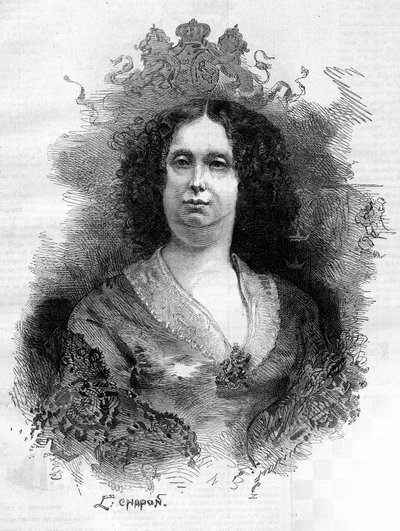 苏菲-弗雷德里克-马蒂尔德（Sophie Frederique Mathilde of Württemberg，1818-1877）的肖像，荷兰女王。1877年6月16日《世界画报》第1053期上的版画。 作者 法语学校