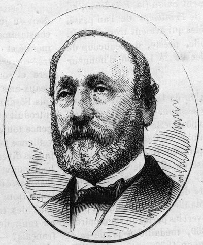 西奥多-巴鲁（1817-1885）的肖像，法国建筑师。1874年5月2日《世界画报》第890期上的版画。 作者 法语学校