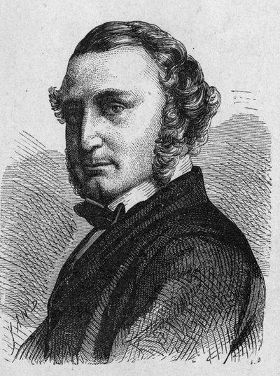 托马斯-拉塞尔-克兰普顿（1816 - 1888）的肖像，英国工程师：他设计了高速火车头，建造了柏林水力网络，并参与了加莱和杜夫雷之间的海底电缆的建立--载于《科学专辑》；说明 作者 法语学校