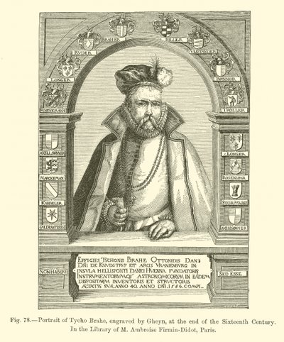 Portrait of Tycho Brahe, engraved by Gheyn, at the end of the Sixteenth Century (engraving) 作者 法语学校