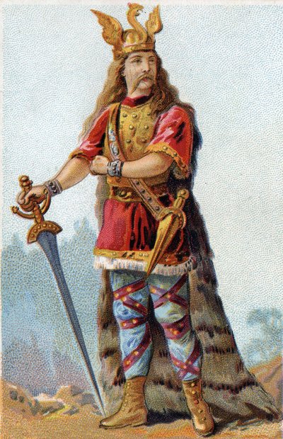 Portrait of Vercingetorix (72-46 BC), King of the Gauls. Chromolithography around 1890. 作者 法语学校