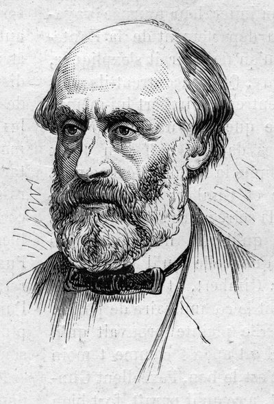 维克多-德-拉普拉德（1812-1883）的画像，法国诗人和学者。1874年3月14日《世界画报》第883期的版画。 作者 法语学校