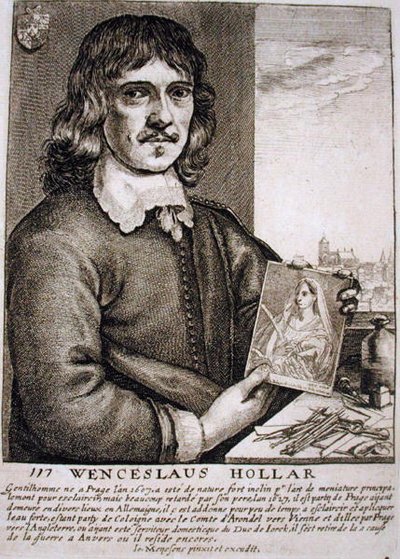 Wenceslaus Hollar（1607-77）的肖像（雕刻）。 作者 法语学校