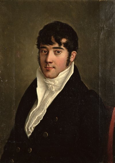 一位坐着的绅士的肖像，1825年 作者 French School