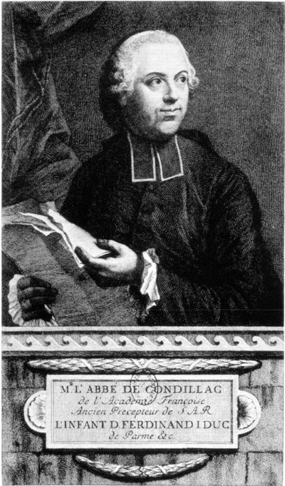 Abbe Etienne Bonnot de Condillac (1715 - 1780) 法国哲学家的肖像。 作者 法语学校