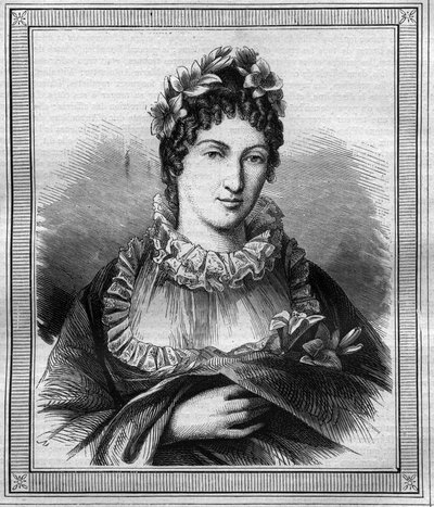 昂古莱姆公爵夫人玛丽-特蕾莎-夏洛特的肖像，被称为皇家夫人（1778-1851），载于莫里斯-拉夏尔的《历代教皇-资产-皇后和皇帝的历史》中的版画 作者 法语学校
