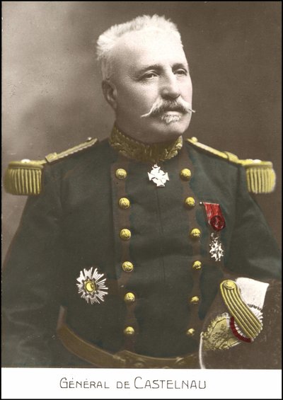 法国将军Noel Edouard de Curieres de Castelnau（1851-1944）的肖像。20世纪的sd明信片。 作者 法语学校
