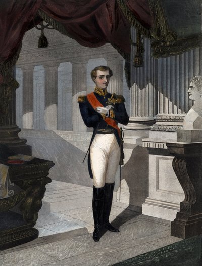 拿破仑一世 (1769-1821) 之子罗马帝国拿破仑二世公爵 (1811-1832 年) 的肖像，佩内尔雕刻 作者 法语学校