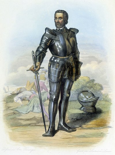 巴亚尔骑士（1475-1524）的肖像--载于 "Le Plutarch francais"，编辑。梅内谢 作者 法语学校