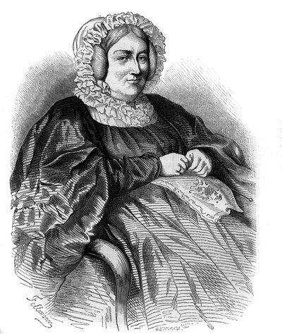 Portrait of the Marquise de La Rochejaquelein (La Rochejaquelein) (nee Marie Louise Victoire de Donnissan or Donissan) (1772-1857), French writer. Engraving from 1858. 作者 法语学校