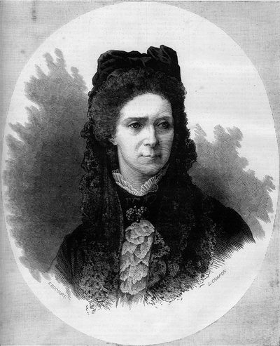俄国人玛丽亚-亚历山德罗夫娜（1824-1880）的肖像，她是黑森和莱茵的玛丽公主（马克西米利安-威廉玛丽）。1880年6月12日《世界画报》第1211期上的版画。 作者 法语学校