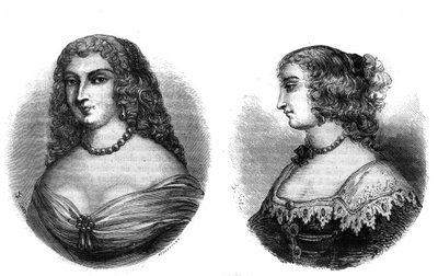 拉法耶特小姐（Louise de La Fayette 1618-1665）和豪特福特小姐（Marie de Hautefort）的画像 作者 法语学校