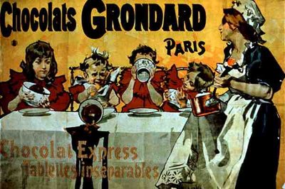 广告海报 "Grondard巧克力"，巴黎（彩色平版印刷） 作者 法语学校