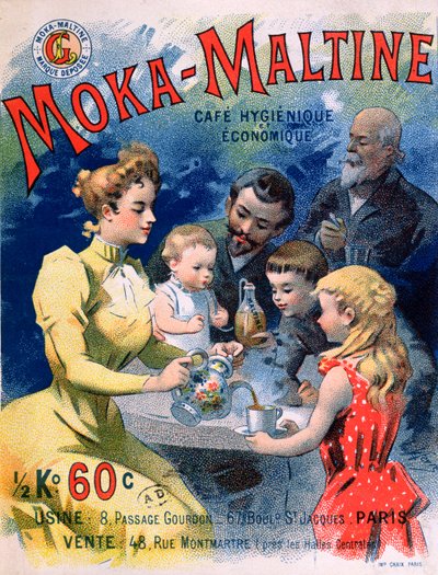 海报广告Moka-Maltine咖啡，c.1900 作者 French School