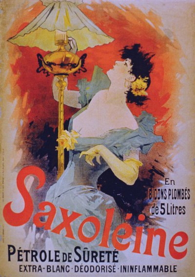 海报广告Saxoleine安全灯油，19世纪90年代 作者 法语学校