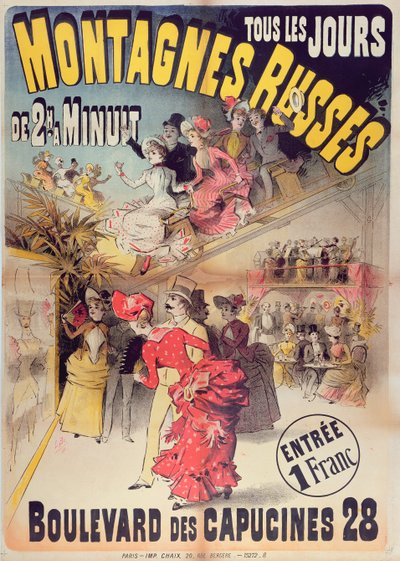海报广告过山车过山车在Boulevard des Capucines，巴黎，1888年 作者 French School