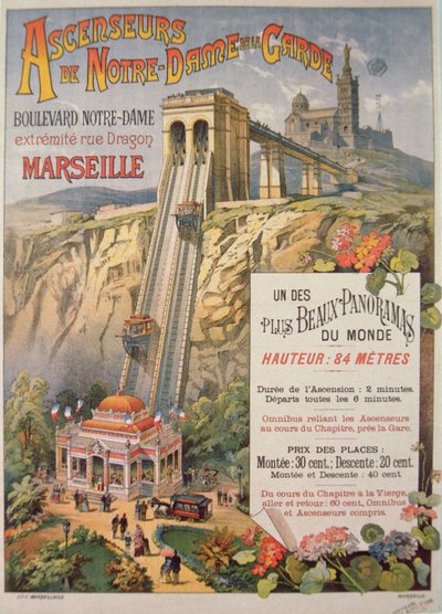 海报广告圣母卫队的电梯，马赛，c.1900 作者 French School