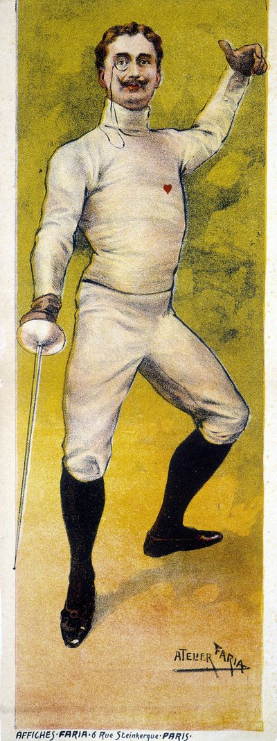 巴黎 Faria 工作室于 1898 年设计的击剑海报。 作者 法语学校