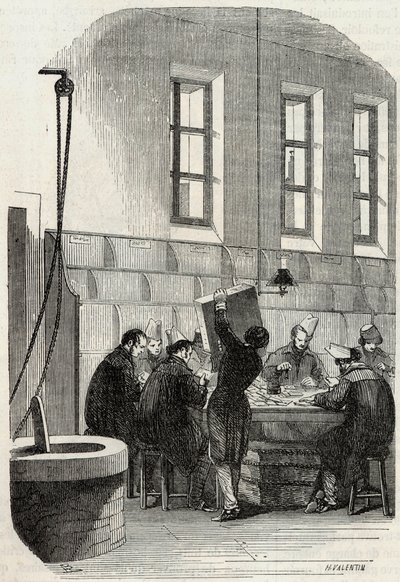帖子。为各部门和国外的信件分类--埃德蒙-特克西尔1852年 "巴黎表 "中的雕刻 作者 法语学校