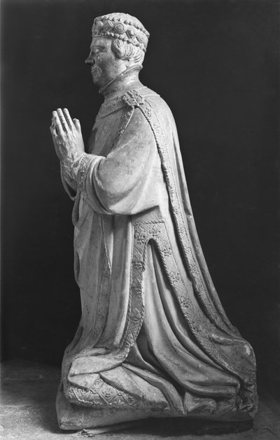 Duc Jean de Berry的祈祷跪姿（1340-1416）普瓦捷的计数，15-18世纪 作者 法语学校