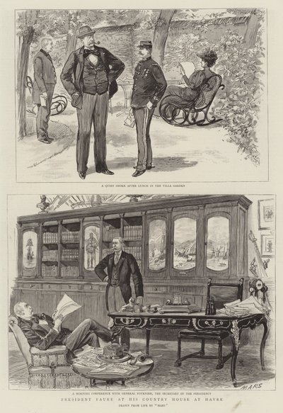 President Faure at his Country House at Havre (engraving) 作者 法语学校