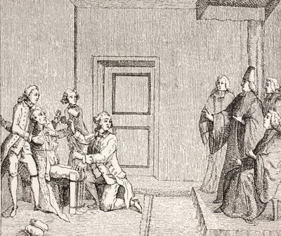 1875年由Brodequin接受酷刑的囚犯 作者 法语学校