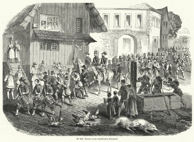 Gustav Struve和德国共和党人的游行，1848年的革命 作者 法语学校